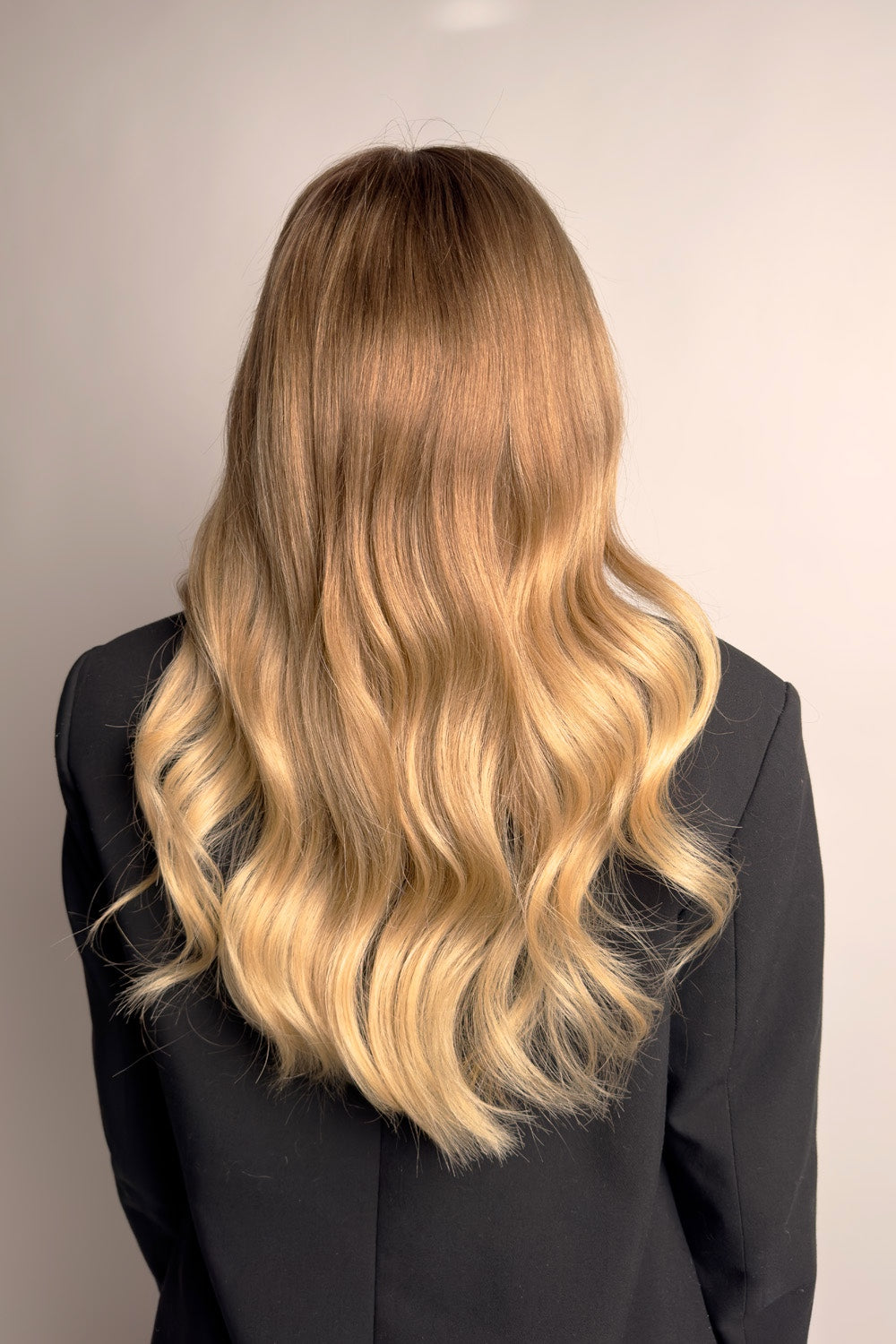 Model wears BHBD Static wig: 40cm, medium blonde wig with darker roots and subtle natural golden tones. Moneypiece, hand-tied for natural look.100% high quality Remy hair.