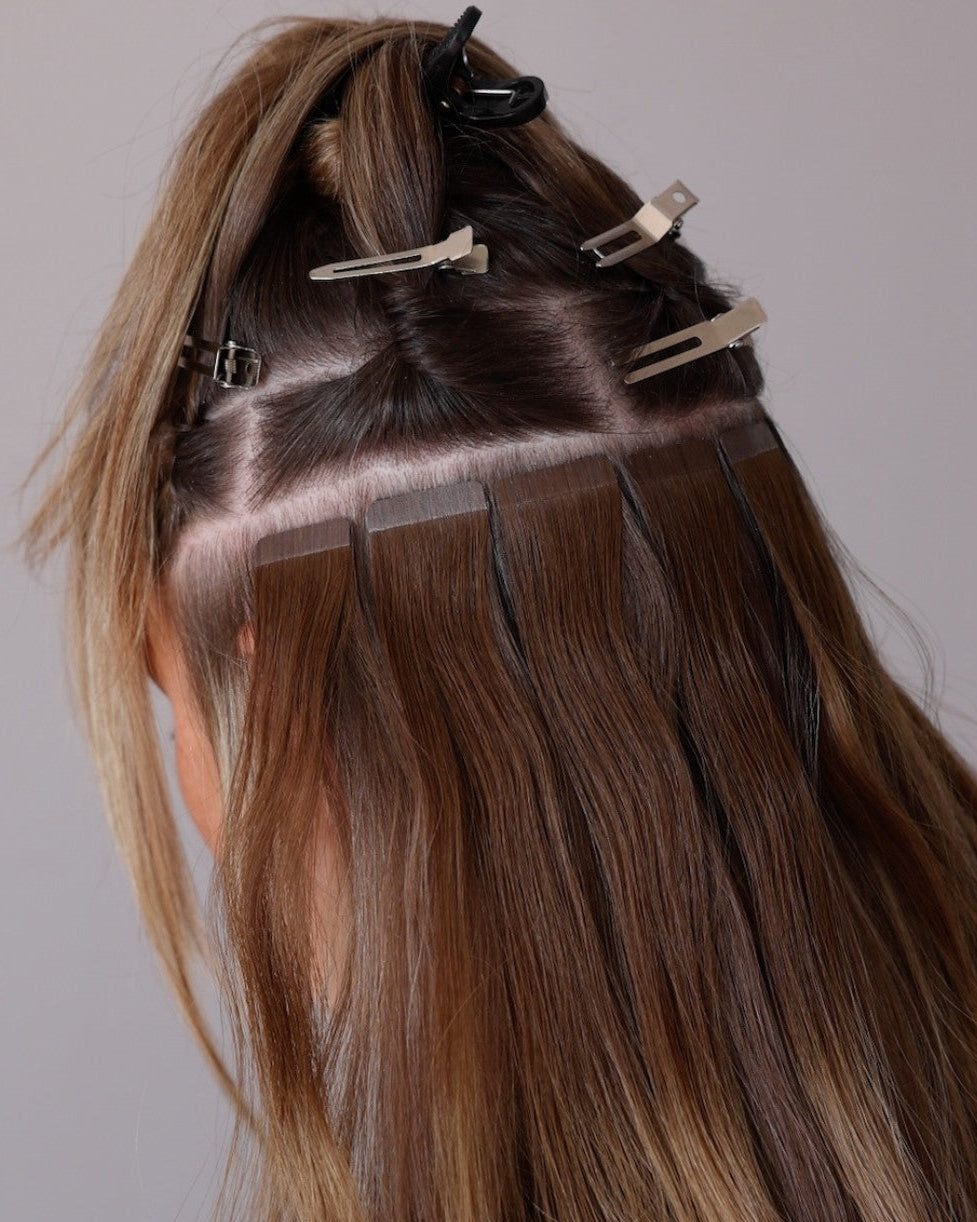  BHBD tape extensions: 35cm,50cm,60cm. Brun beige 100% äkta hår.